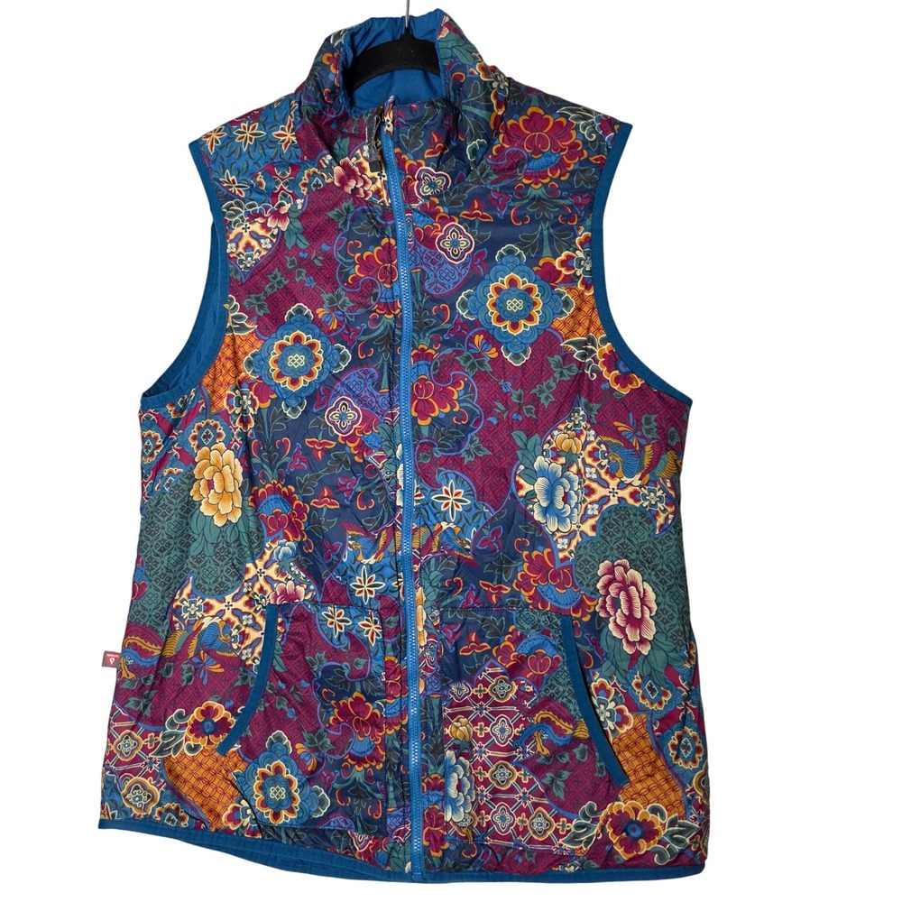 Sherpa‎ Adventure Gear reversible blue zip up vest womens size large